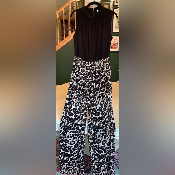 Avenue Wide Leg Leopard Print Jumpsuit Size 14/16 - Picture 5 of 10